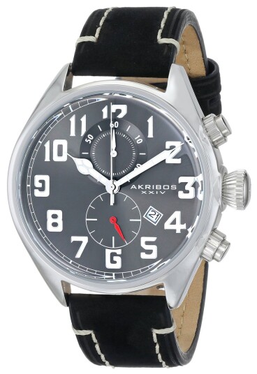 Akribos XXIV Herreklokke AK706SSB Essential Grå/Lær Ø46 mm