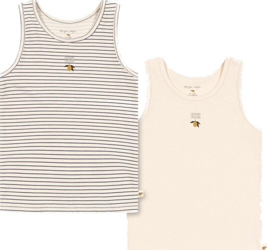 Konges Sløjd Undertrøyer 2 pack Blue Stripe Konges Sløjd 7 8 år (122 128) Undertrøye Beige Blå