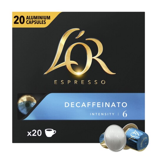 Nespresso L'OR Koffeinfri Espresso XL til Nespresso. 20 kapsler