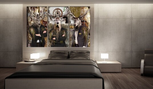 Bilde Animal Trio 3 Parts Brown 90x60 Artgeist sp. z o. o.