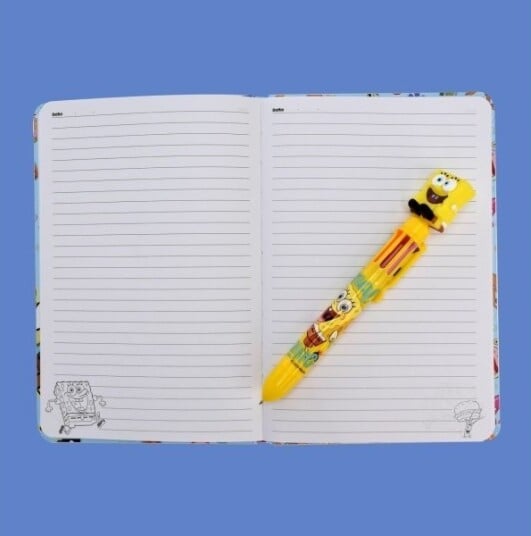 Thumbs Up Spongebob Bilde Lyseblå Flerfarget A5 80 Ark Linjerte Ark Innbundet Hardcover