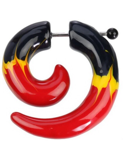 Flaming Fake piercing   Rød/Svart