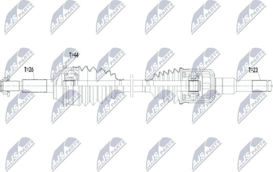 Drivaksel NTY NPW-FR-224