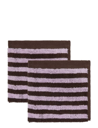 Oyoy Living Design Raita Wash Cloth Pack Of 2 Purple 30X30CM