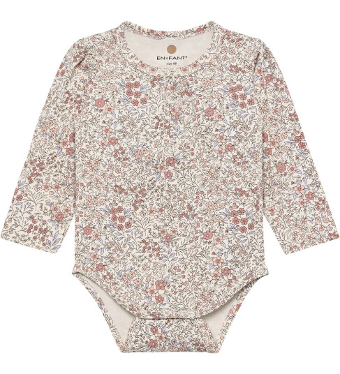 En Fant Body I/e Eggnog m. Blomster En Fant 2 år 92 Langermet Body Rosa