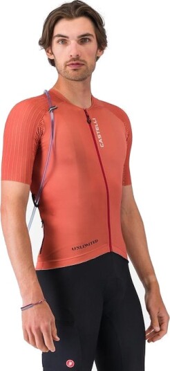 Castelli Unlimited Pro 2 sykkeltrøye korte ermer paprika herre