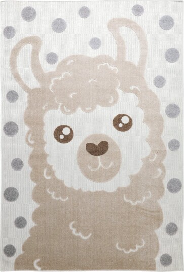 Barneteppe Kind Llama krem/brun Størrelse: 160 x 230 cm Barneteppe Kind Llama krem/brun Størrelse: 160 x 230 cm