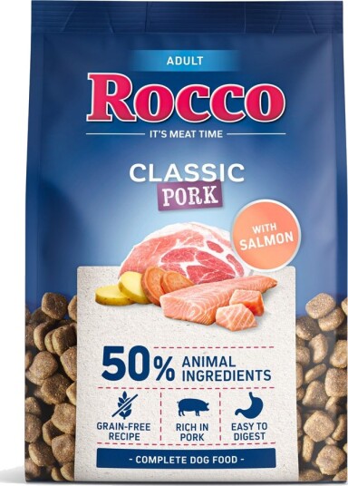 Rocco Tørrfôr Adult Classic Svinekjøtt Med Laks 5 X 1 kg