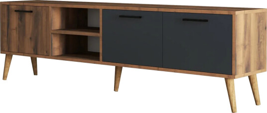 Essexa TV-benk 180x35 cm Brun/Svart - Hanah Home