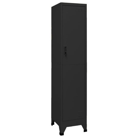 vidaXL Arkivskap svart 38x45x180 cm stål