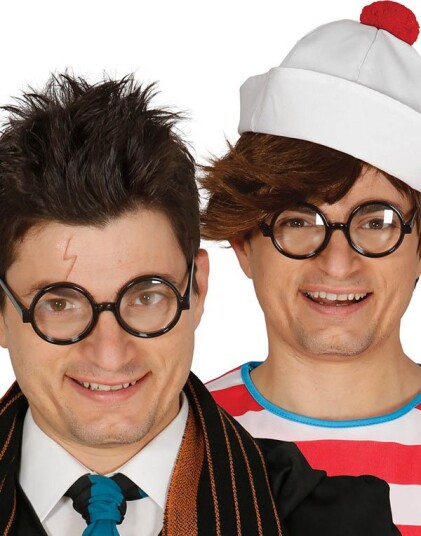 Fiestas Guirca Svarte Runde Harry Potter Inspirerte Kostymebriller med Klart Glass
