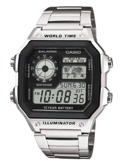 Casio Herreklokke AE 1200WHD 1AVEF Collection LCD/Stål 42x42 mm