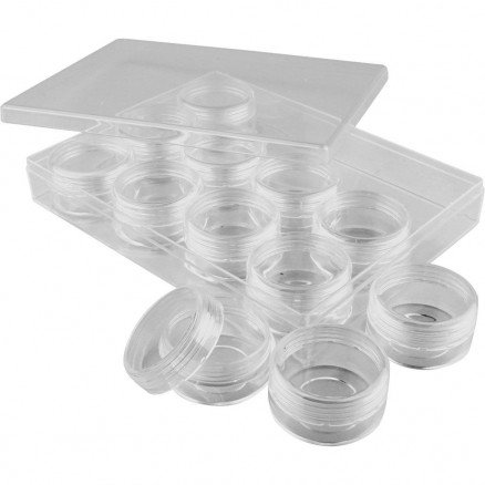 Diverse Akrylboks 10ml 20mm Ø35mm 12 stk