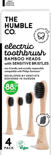 Humble Co. Bambusbørstehoder for Philips Sonicare Sensitive Charcoal