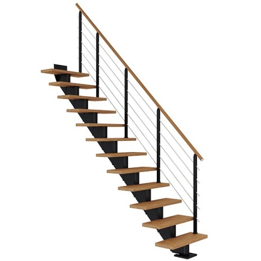 Dolle Hamburg Rett Trapp Svart-design-oljet Eik-85-11 - Loddrett Høyde Op Til 258 Cm Dolle Hamburg Rett Trapp Svart-design-oljet Eik-85-11 - Loddrett Høyde Op Til 258 Cm