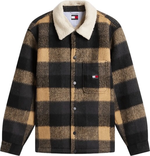 Tommy Jeans Tjm Teddy Collar Brushed Shacket Black M