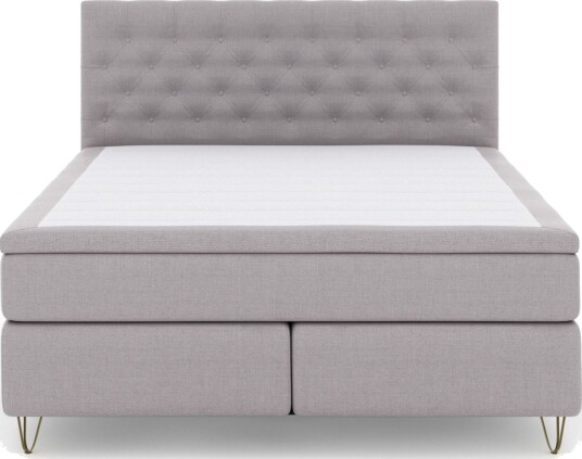 Select No 6 Komplett Sengepakke 210x210 Fast Watergel Lysegrå/V formede Metallben