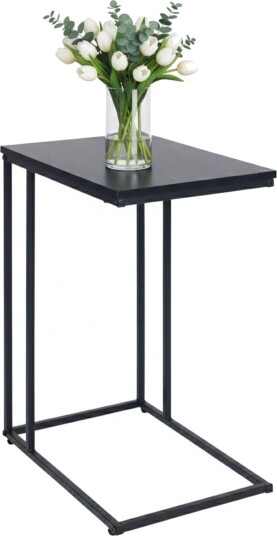 C formet sidebord – trelignende topp metallramme