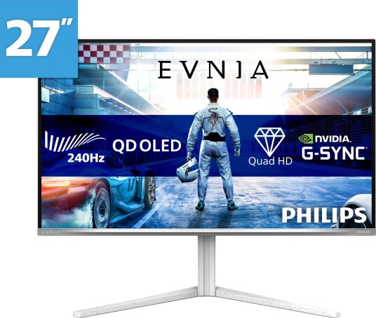 Philips Evnia 6000 27" QHD QD-OLED Gaming Skjerm Hvit 2560 x 1440 Philips Evnia 6000 27" QHD QD-OLED Gaming Skjerm Hvit 2560 x 1440