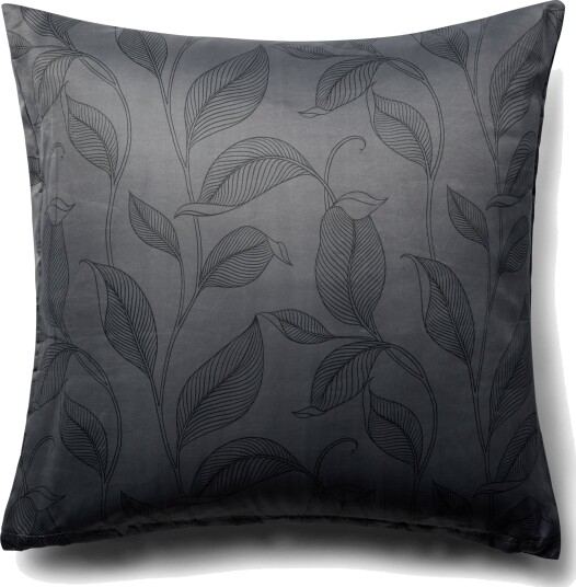 In Style Putetrekk 60x63 cm Satin Svart print med blader In Style Putetrekk 60x63 cm Satin Svart print med blader