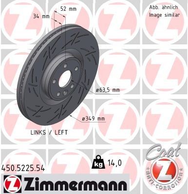 Bremseskive ZIMMERMANN 450.5225.54