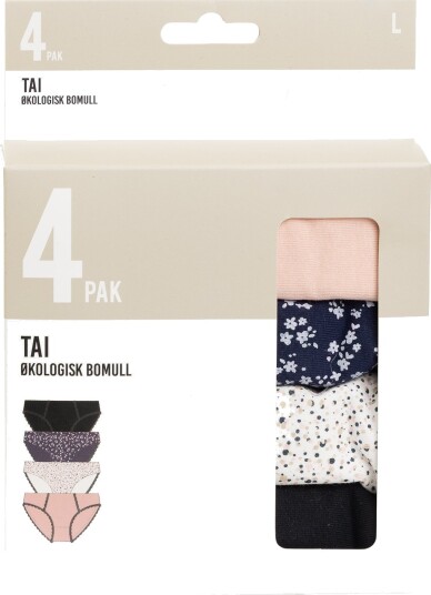 Basic Truse Tai 4pk mix Flerfarget Flerfarget M