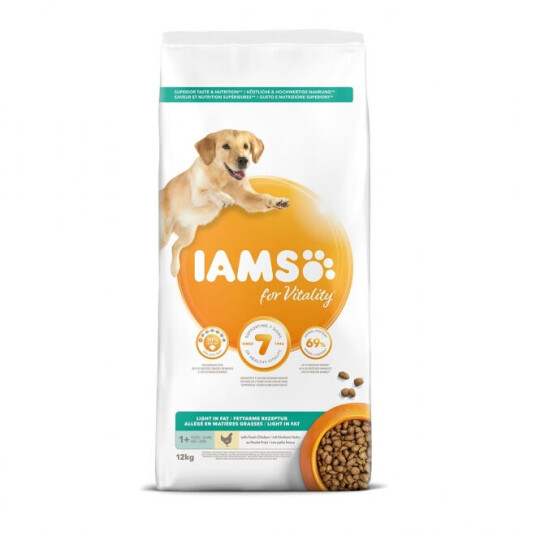 Iams For Vitality Dog Adult Light In Fat Chicken 12 kg