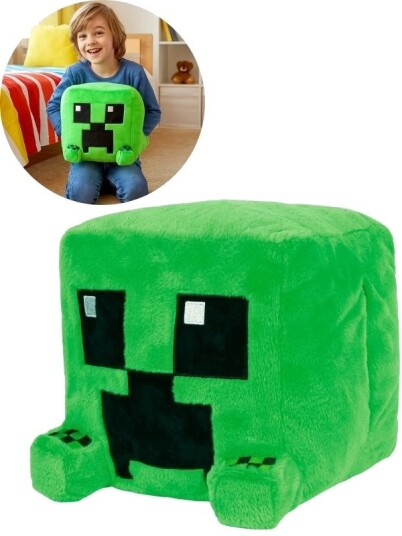 Noxxiez 3-I-1 Minecraft Creeper Bamse Håndvarmer Og Pute 35cm