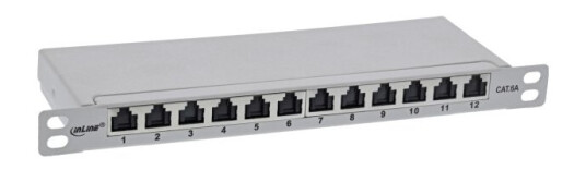 Inline 76819A Rj45 Cat6a Grå Rackmontering 0.5U 23 Mm