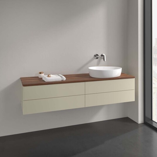 Villeroy & Boch Antao Servantskap med 4 skuffer 160x50x36 cm u/lys Grå Matt/Valnøtt Villeroy & Boch Antao Servantskap med 4 skuffer 160x50x36 cm u/lys Grå Matt/Valnøtt