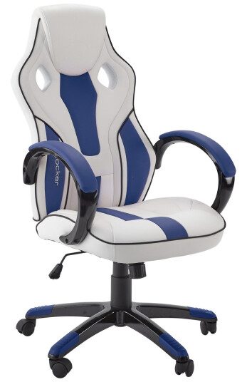 Xrocker Maverick Height Adjustable Office Gaming Chair - White And Blue