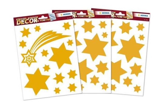 HERMA Set window pictures christmas stars gold HERMA Set window pictures christmas stars gold