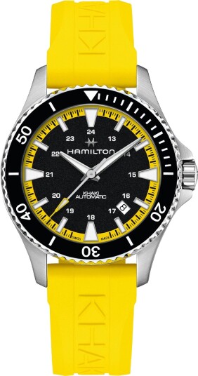 Hamilton Herreklokke H82395332 Khaki Navy Scuba Sort/Gummi Ø40 mm Hamilton Herreklokke H82395332 Khaki Navy Scuba Sort/Gummi Ø40 mm