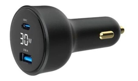 Gembird car power adapter - LCD display - USB 24 pin USB-C - 30 Watt Gembird car power adapter - LCD display - USB 24 pin USB-C - 30 Watt