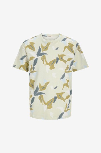 Jack & Jones Junior T skjorte jorAlmeria Aop Tee SS Crew Neck Jnr Grønn