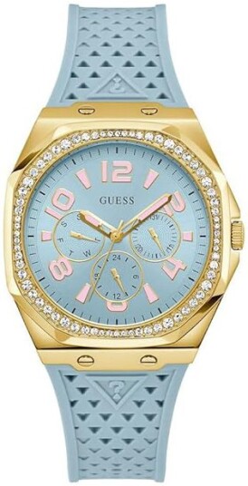 Guess Dameklokke GW0694L1 Multifunction Blå/Gummi Ø39.5 mm