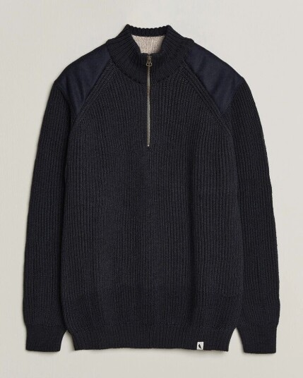 Peregrine Foxton Quarter Zip Jumperr Navy