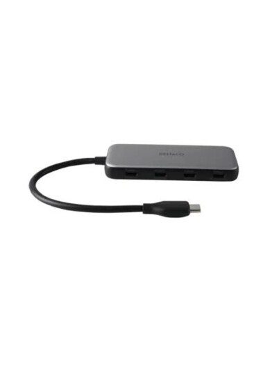 Deltaco USBC HUB204 interface hub USB hub 4 porter Gr USBC HUB204 Deltaco USBC HUB204 interface hub USB hub 4 porter Gr USBC HUB204