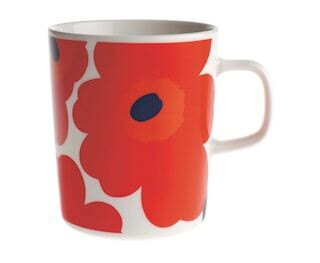 Marimekko Unikko Krus 25 cl Hvit/Rød Marimekko Unikko Krus 25 cl Hvit/Rød