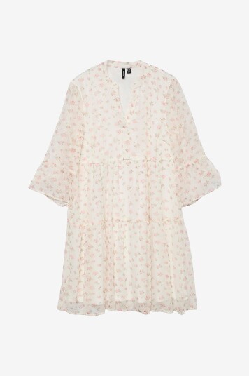 Vero Moda Kjole vmSmilla 3/4 Short Dress Wvn Hvit