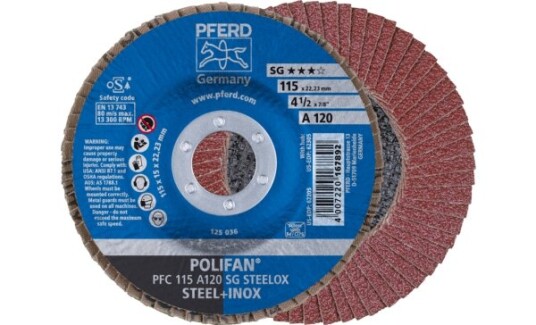 Pferd Lamellskive PFC 115 A 120 SG Steelox 115mm 13300 rpm 10 stk Pferd Lamellskive PFC 115 A 120 SG Steelox 115mm 13300 rpm 10 stk