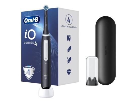Oral B Io 4N Voksen Roterende Vibrerende Tannbørste Daglig Stell Sensitiv / Myk Super Sensitive Whitening Sort 2 Min Batteri