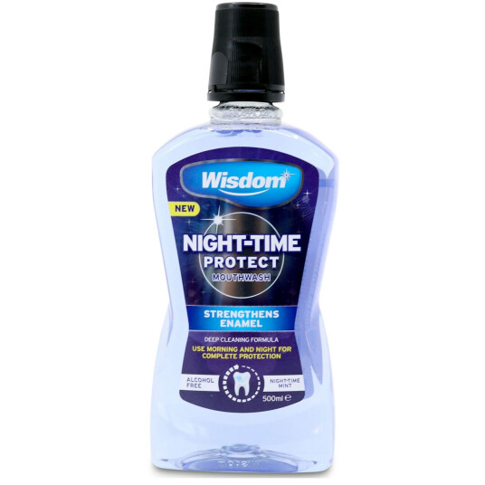 Munnvann WISDOM Night Time Protect 500 ml. Munnvann WISDOM Night Time Protect 500 ml.