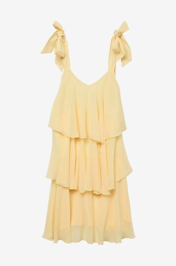Vero Moda   Kjole vmFelicia Tiestrap Ruffle Short Dress   Gul