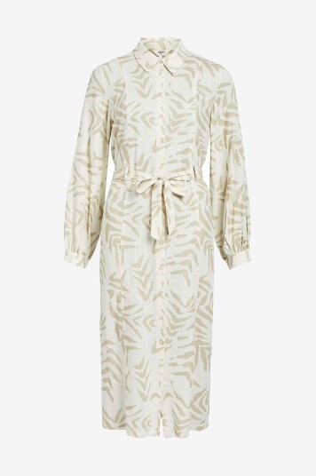 Object - Kjole objEmira Tilda L/S Shirt Dress 131 - Beige