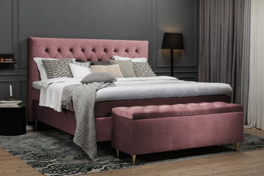 Sengegavl Torsö 160 Rosa Fløyel