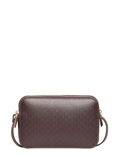 Calvin Klein Emblem Aop Elongated Camera Bag - Brown - ONE SIZE