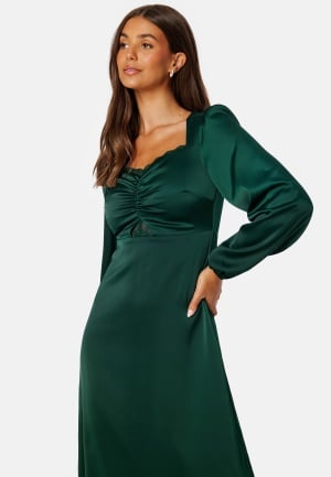 Bubbleroom Occasion Ginita Lace Insert Dress Dark green 34
