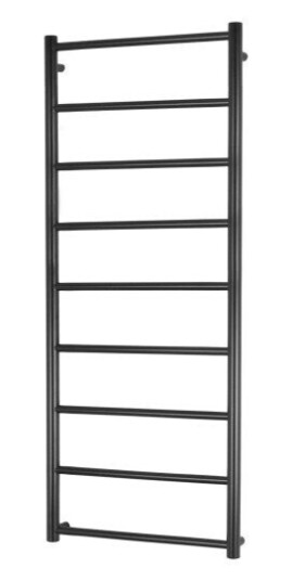 Kriss Polaris håndkletørker t/Sentral-/Fjernvarme 1250x500 mm, sort
