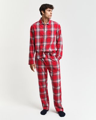 Pysjsett i flanellskjorte og bukse med gaveeske RUBY RED S